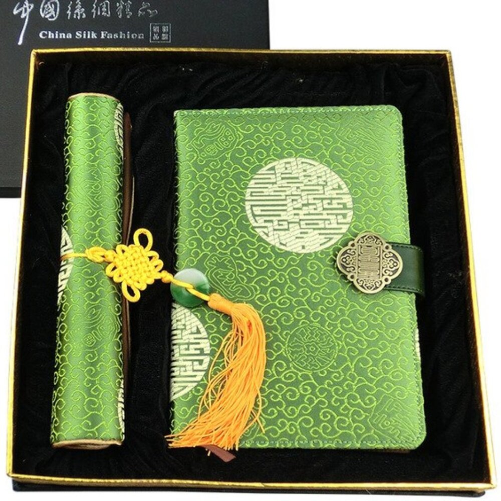 Yun Silk Brocade Notebook Jacquard China Print Mat Set, New, RARE!